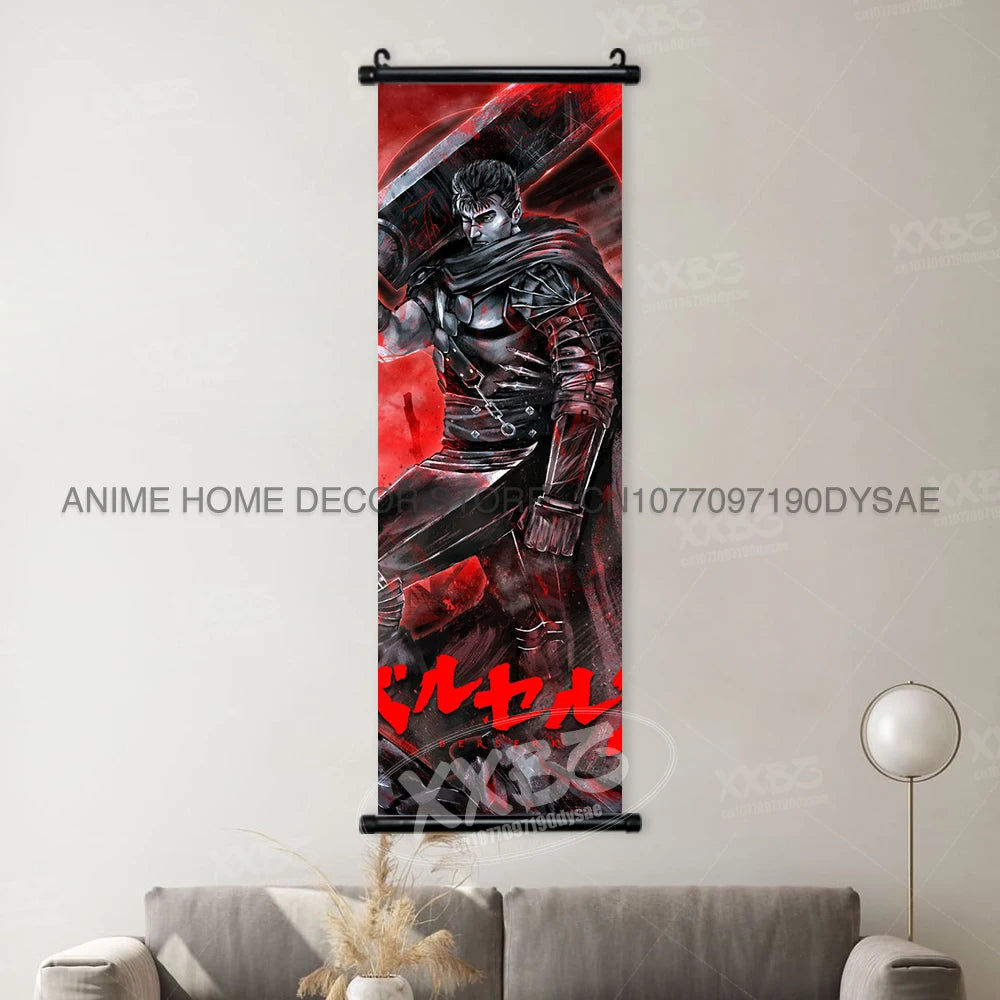 Berserk Poster Black Swordsman Wall Artwork Scrolls Anime Home Decoration