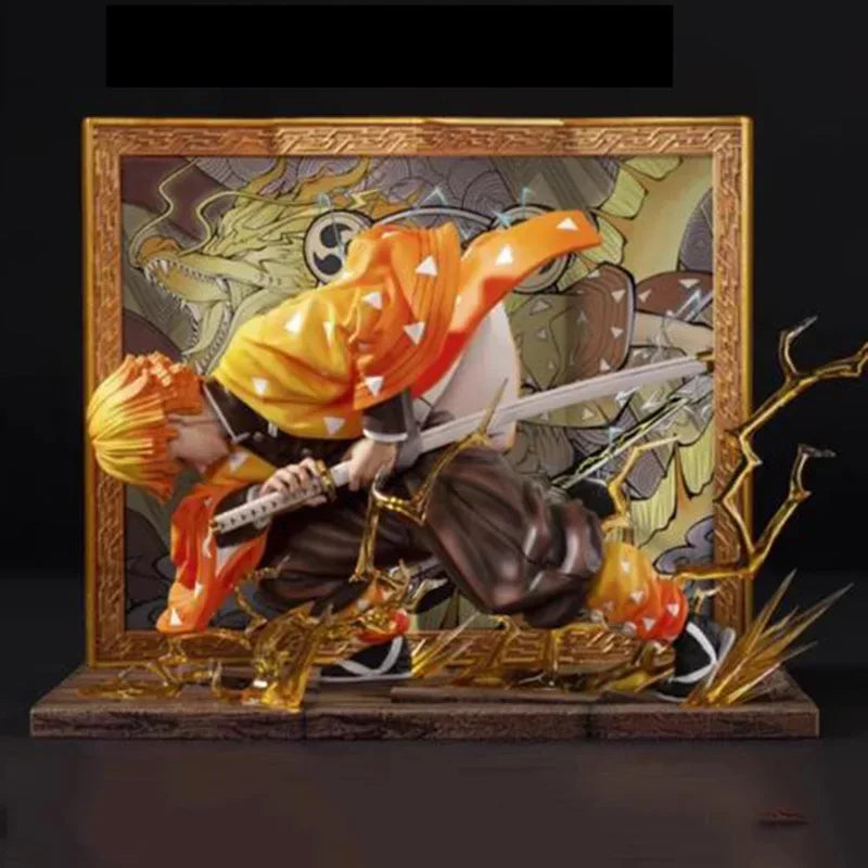 24 cm große Dämonentöter-Figur Agatsuma Zenitsu – PVC-Actionmodell-Statue und Sammlergeschenk