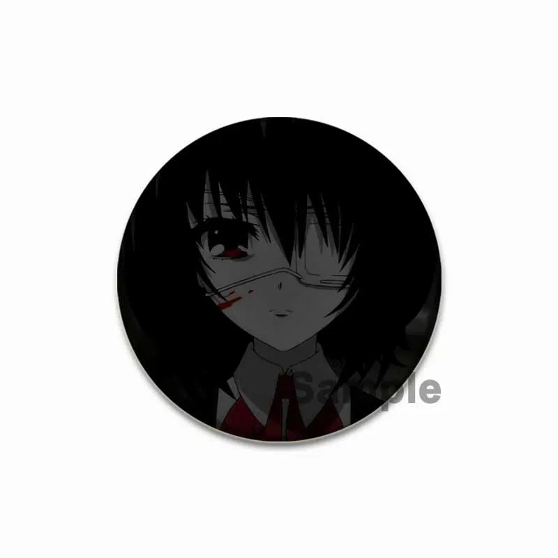 Anime Another Cartoon Character Mei Misaki Anstecknadel, kreative runde Brosche für Rucksack-Accessoires, Geschenke, 32/44/58 mm Größe