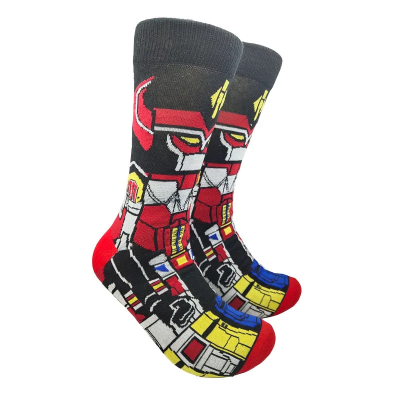Modische Anime-Socken für Herren – Lustiger Hip-Hop-Stil mit hochwertigen Näh- und Cartoon-Mustern