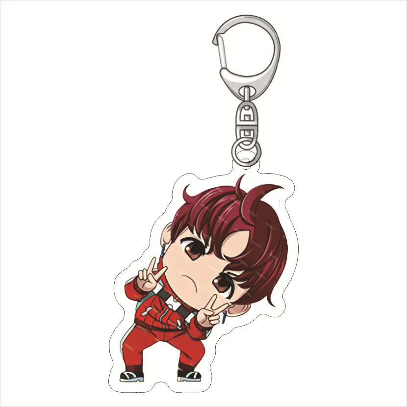 Anime Dandadan Momocute Schlüsselanhänger – Süßer Taschenanhänger aus Acryl, Modeschmuck als Geschenk