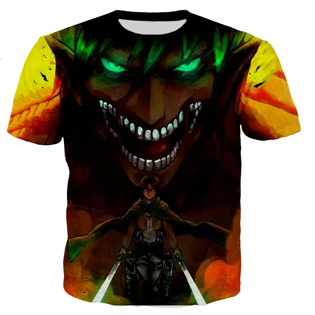 Attack on Titan 3D Print T-Shirt – Casual Harajuku Streetwear