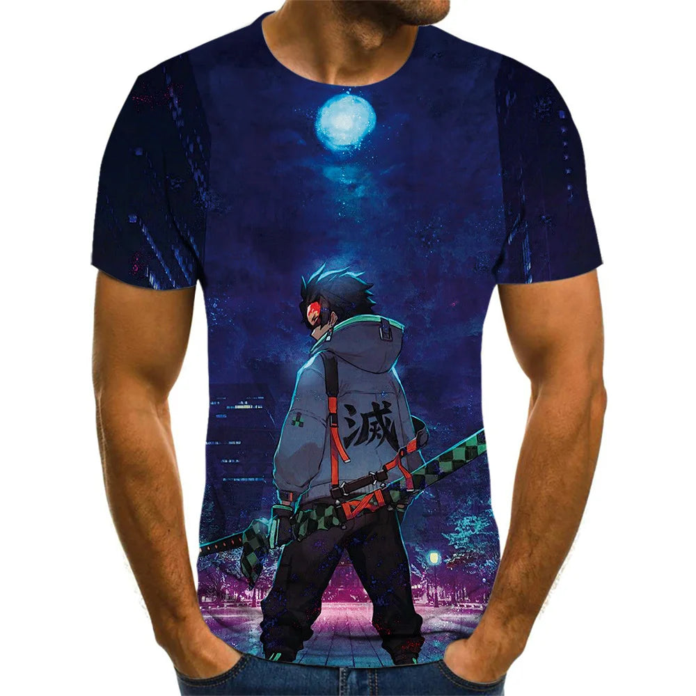 Demon Slayer 3D Print T-Shirt – Unisex Summer Fashion Casual Harajuku Streetwear
