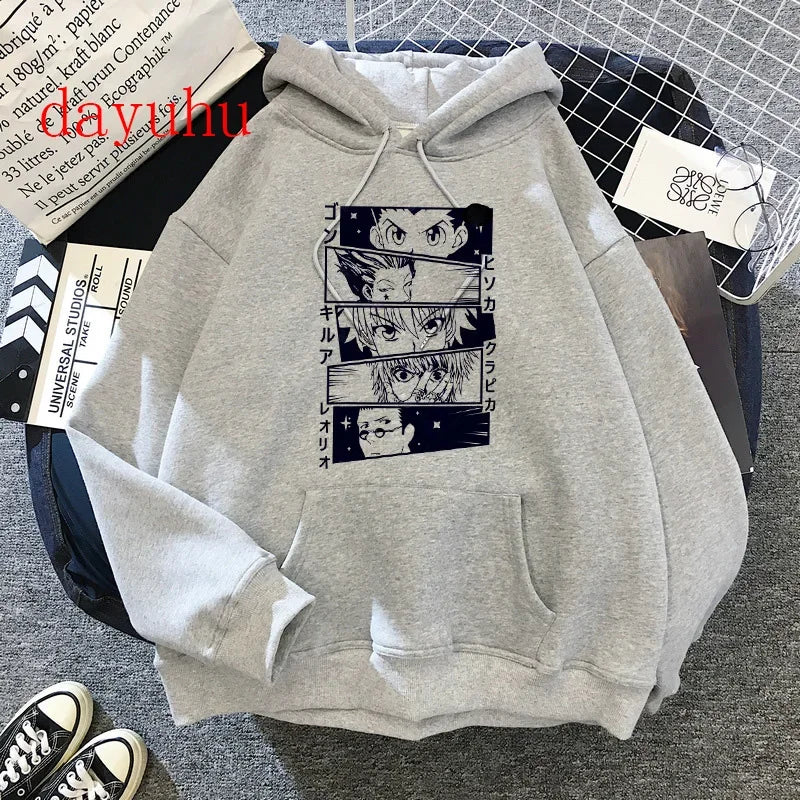 90er Hunter X Hunter Killua Zoldyck Teufelsauge Hoodie – Unisex Streetwear Sweatshirt, Kawaii Hisoka Manga Hoody