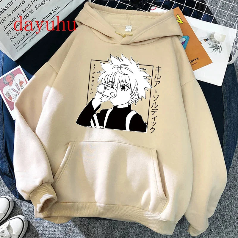 90er Hunter X Hunter Killua Zoldyck Teufelsauge Hoodie – Unisex Streetwear Sweatshirt, Kawaii Hisoka Manga Hoody