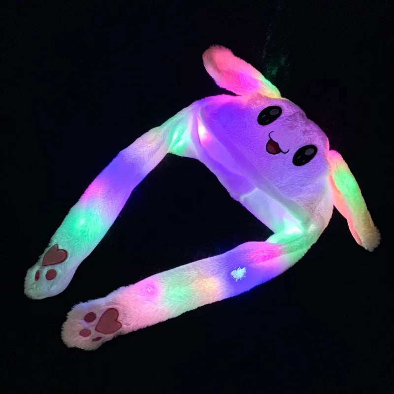 Japanese Anime Bunny Hat – Glowing Plush with Moving Ears
