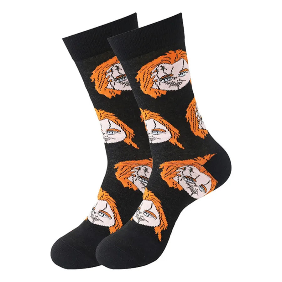 Chucky Cartoon-Socken – Anime-Gamer, Street Fashion Hip-Hop, originelle, lustige Designer-Socken