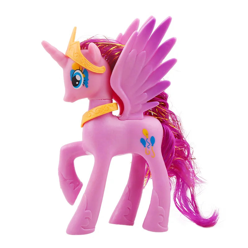 Figurines d'action My Little Pony – Rarity, Applejack, Rainbow Dash, Princesse Celestia Poupées modèles d'anime pour enfants et filles Cadeaux