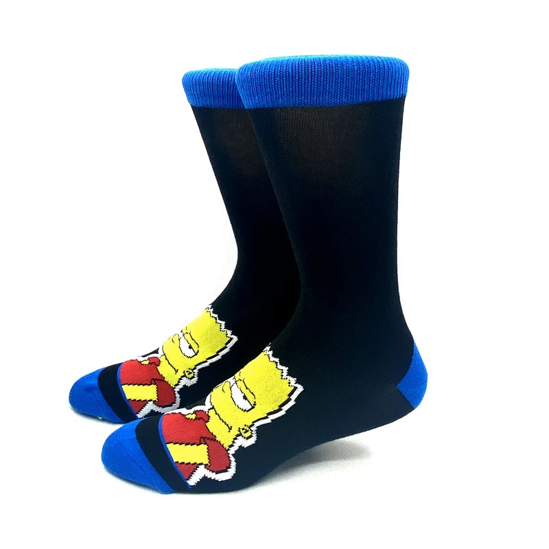 1 Pair The Simpsons Harajuku Socks – Cartoon Middle Tube Cotton for Men & Women