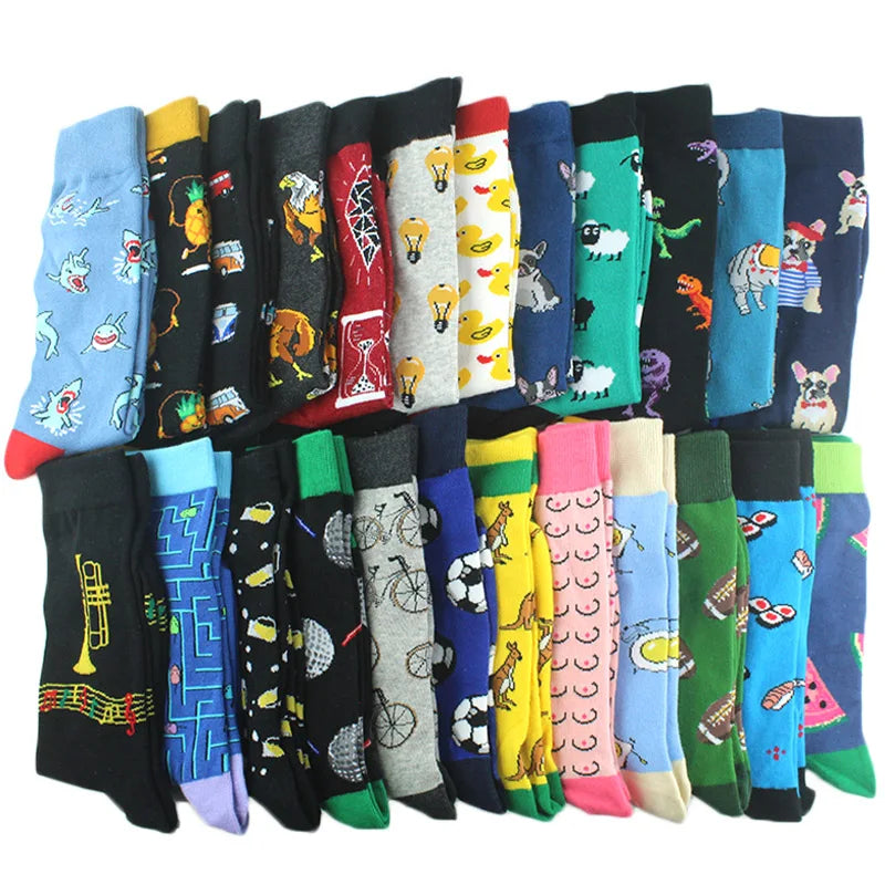 Happy Design Lustige Socken Schaf Bier Dinosaurier Muster