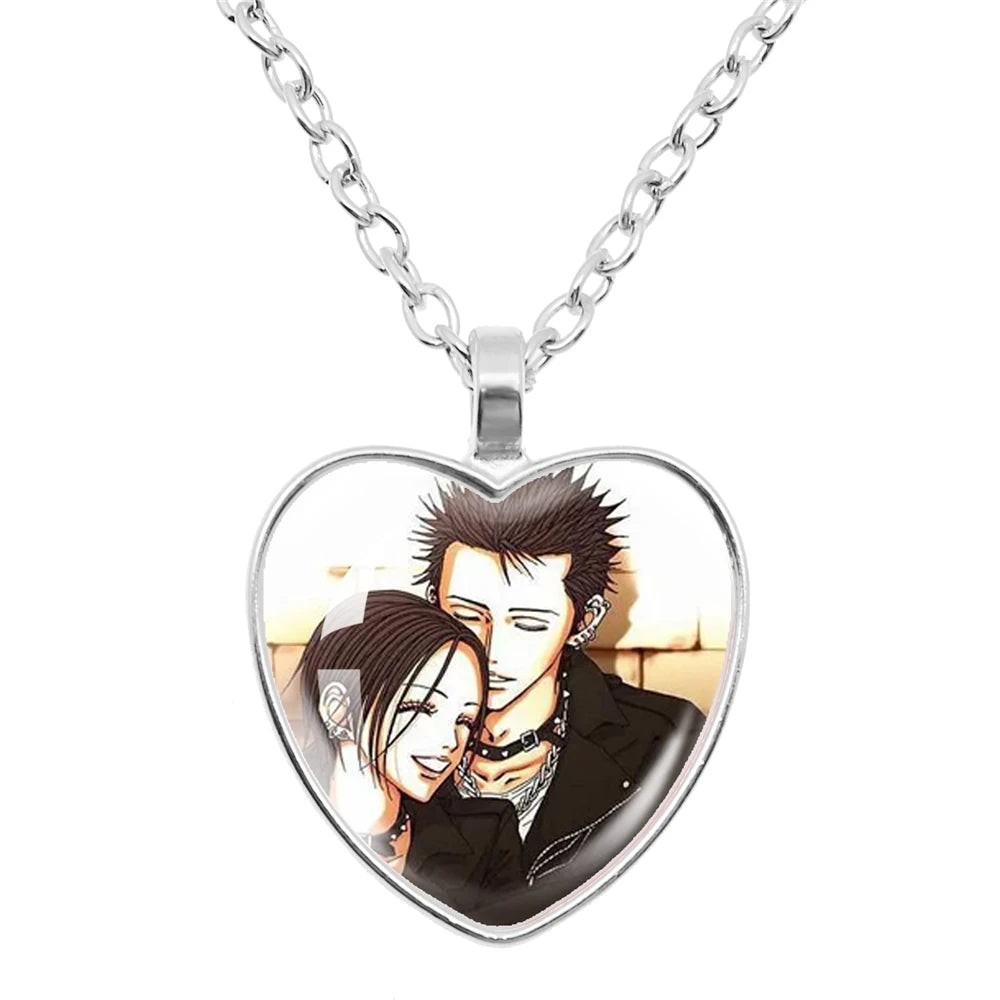 Halskette mit Glasherz von NANA Osaki, japanischer Anime – Modeschmuck und Taschenanhänger, Geschenk für Fans