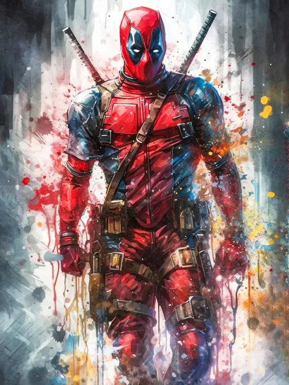 YOUQU Diamantmalerei Kunstfiguren Stickerei Kreuzstich „Deadpool“ Diamantmosaik Heimdekoration