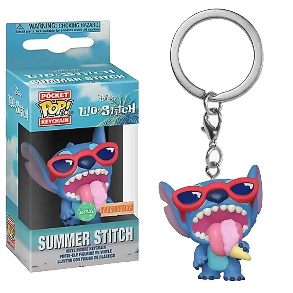 FUNKO POP Disney HULA STITCH Schlüsselanhänger Spielzeug TIKI STITCH LILO SCRUMP Schlüsselanhänger Spielzeug