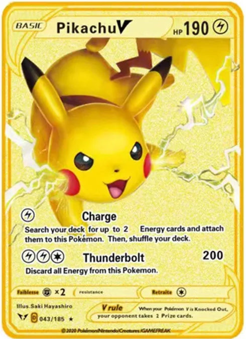Pokemon Englische Metallkarte Anime-Sammelkarte Kinderspielzeug