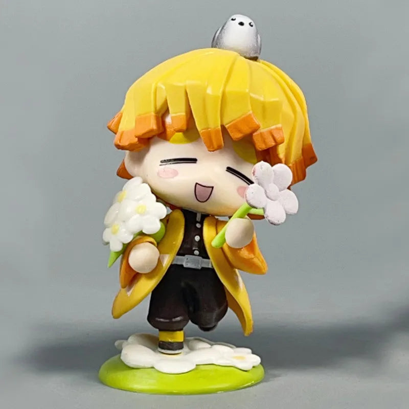 Figurines de dessin animé Demon Slayer, 9cm, Tanjirou Nezuko Zenitsu Kyoujurou Kanroji, jouets d'action