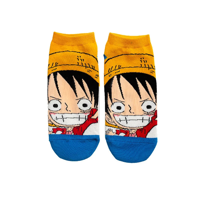 Chaussettes courtes Anime One Luffy Chopper en coton coloré et fin