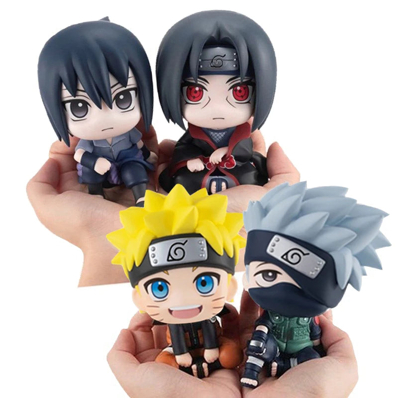 9 CM Anime Naruto Charaktere Uzumaki Naruto Kakashi Uchiha Sasuke Itachi Niedliche Spielzeuge Q Version Figuren Auto Dekoration Modell Geschenk