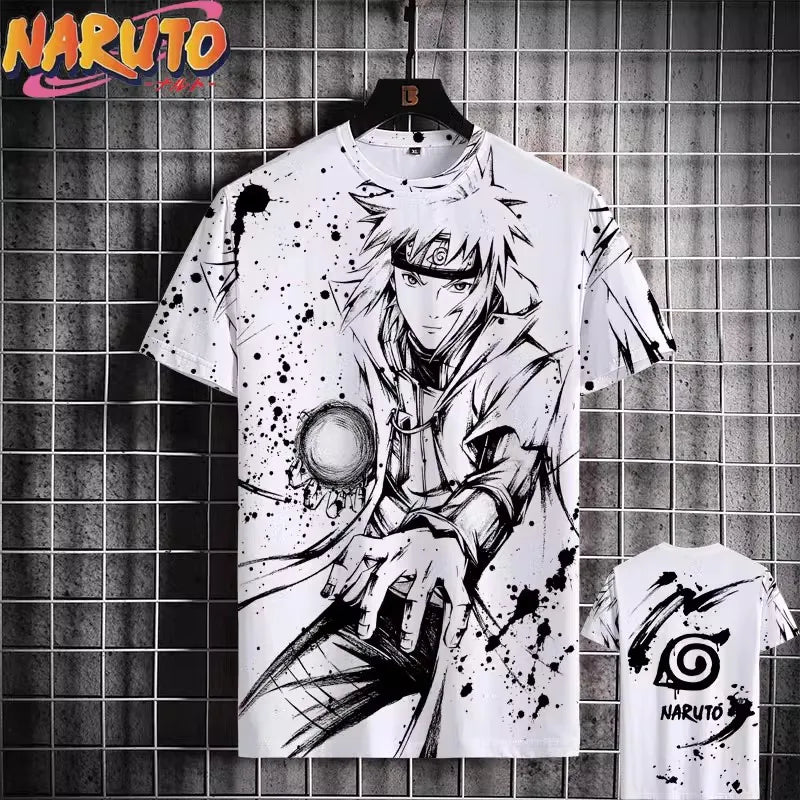 MINISO Naruto T-Shirt – Men’s 3D Print Japanese Anime Casual Oversized Streetwear Tee