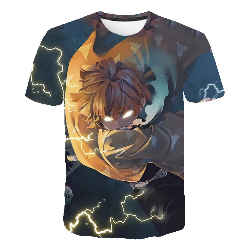 T-shirt imprimé 3D Demon Slayer Rengoku Kyoujurou