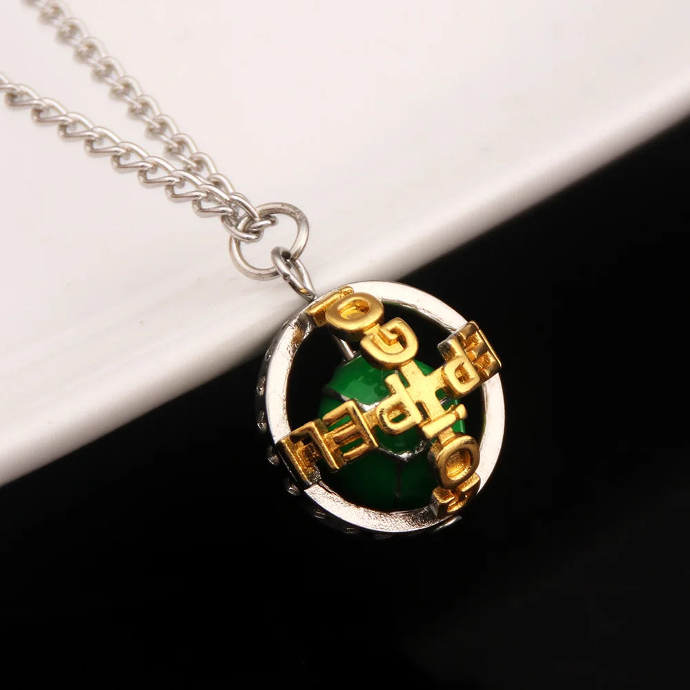 Collier avec pendentif en boule d'acier de l'anime JoJo's Bizarre Adventure - Bijoux pour les fans de Gyro Zeppeli Cosplay Ball