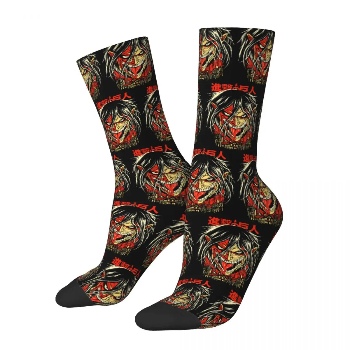 Eren Attack on Titan Socken – Lustige bedruckte Unisex Winter Street Style Crazy Socken