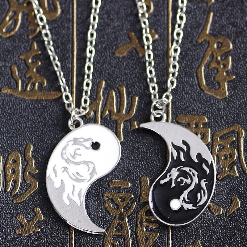 Modisches Drachen-Yin-Yang-Armband – verstellbare Tai-Chi-Paar-Halskette für Freund und Freundin, Geschenk zum Valentinstag