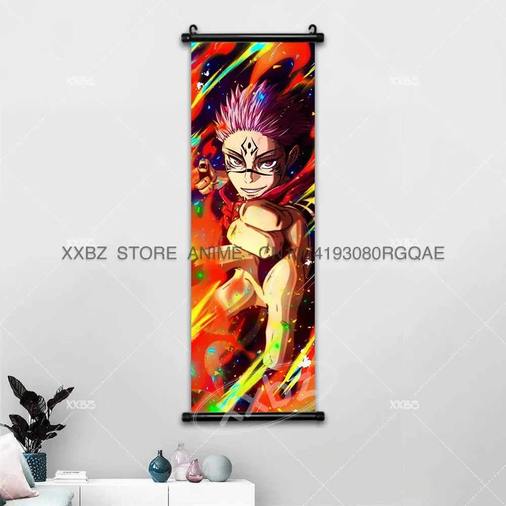 Jujutsu Kaisen Wall Artwork Scroll Picture Print Canvas Home Decor