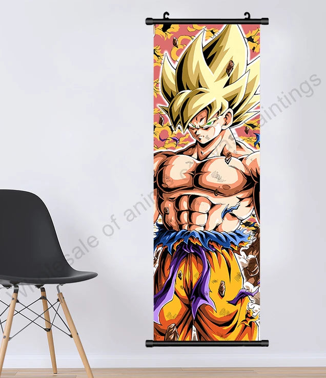 Canvas Hanging Scrolls Poster Home Decor JK Anime Print Dragon Ball Z