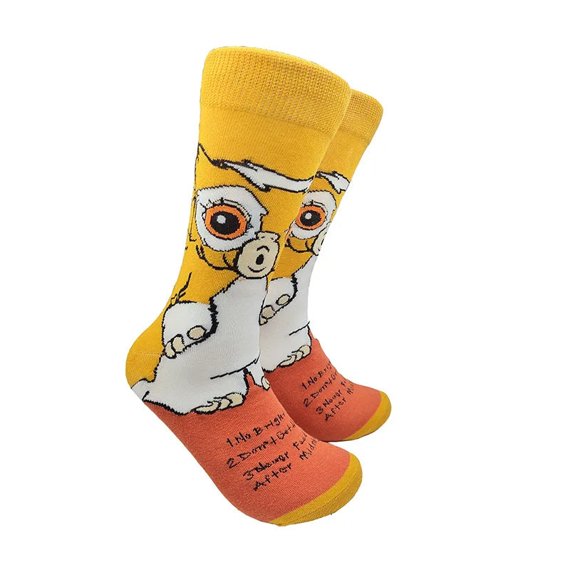 Modische Anime-Socken für Herren – Lustiger Hip-Hop-Stil mit hochwertigen Näh- und Cartoon-Mustern