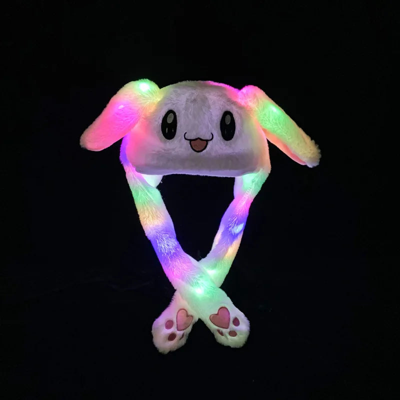 Japanese Anime Bunny Hat – Glowing Plush with Moving Ears