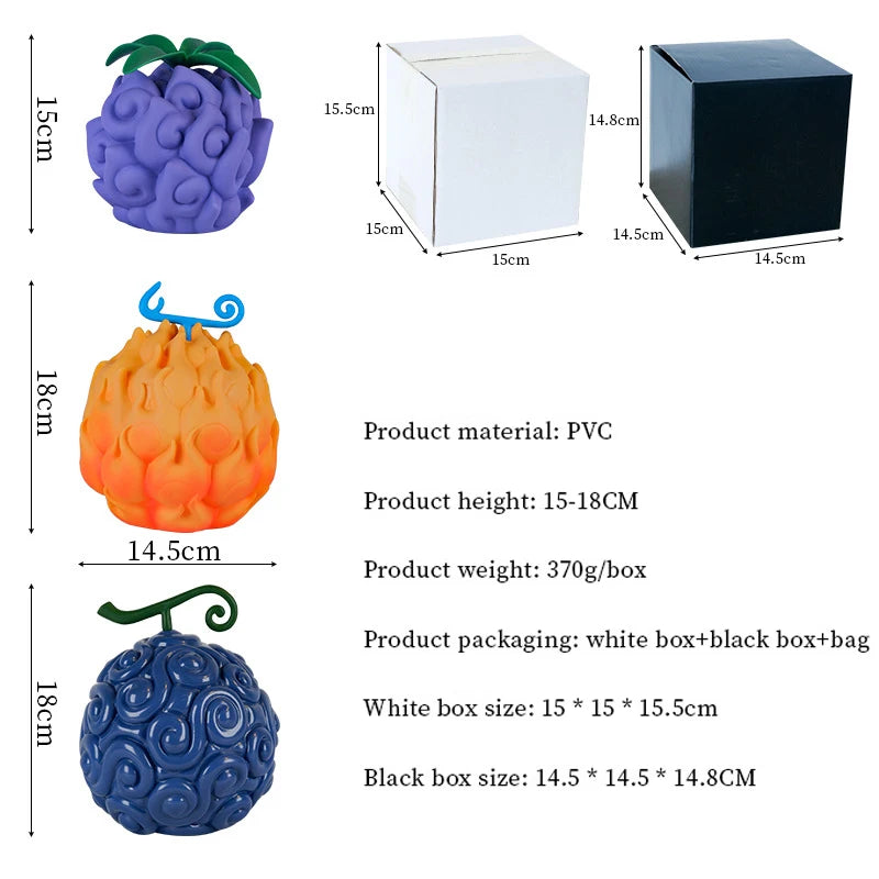 One Piece Teufelsfruchtfiguren – Nika Gum-Gum & Flame-Flame Cursed Fruit Sammlermodell Spielzeug & Ornamente