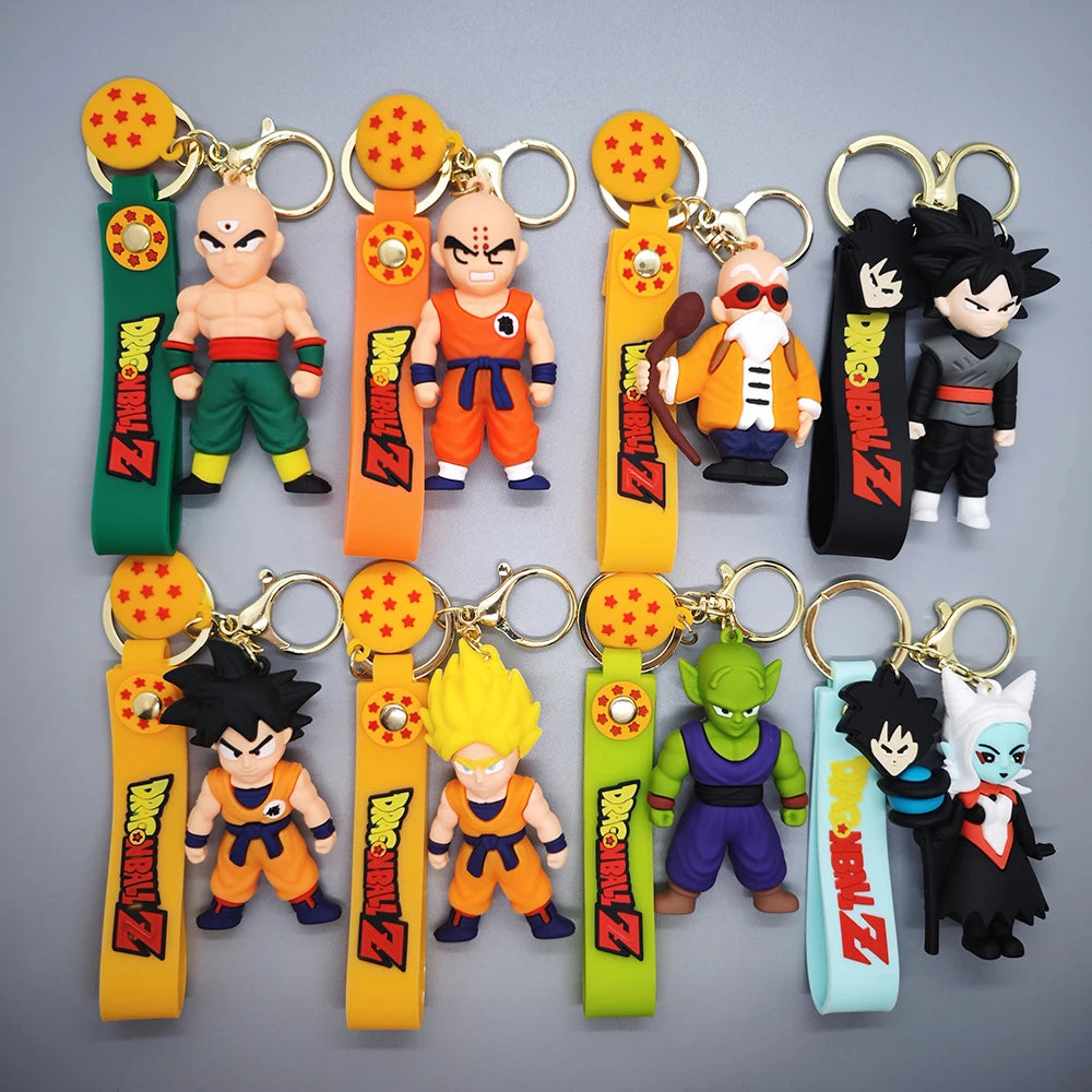 Anime Dragon Ball Keychain Fashion Jewellery Action Figures PVC Key Ring Bag Pendant