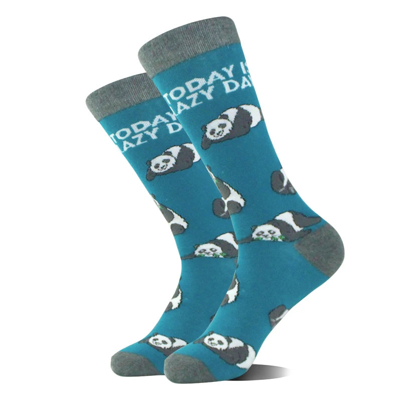 Design Ente Lustige Socken Männer Glücklich Musik Bier Zahn Panda Pinguin