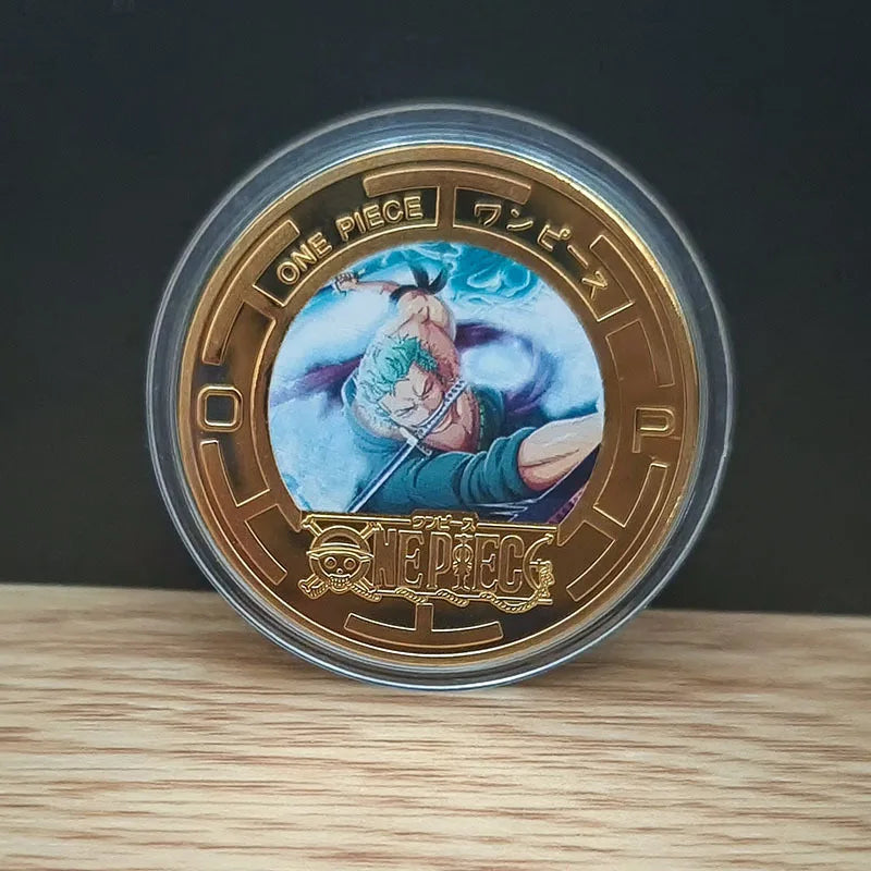 Anime One Piece Luffy Collectible Coins Commemorative Coins Cartoon Chopper Gold Toy
