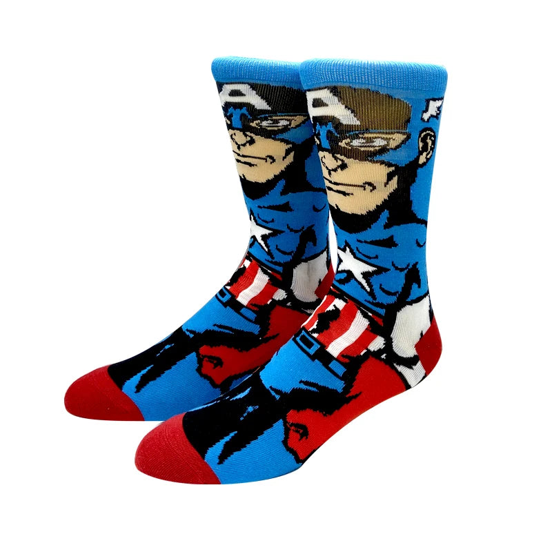 Neue Marvel Anime-Filmsocken – Lange Cosplay-Wadensocken aus Baumwolle für Männer und Frauen, Hip-Hop-Stil