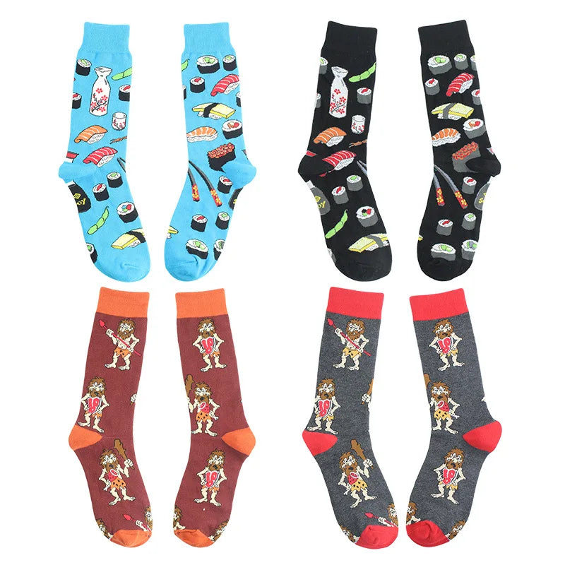 Stylische Baumwollsocken farbige Rollschuhsocken Haifischgeometrie
