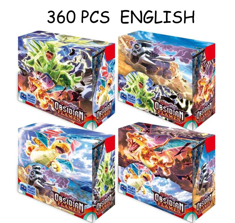 324/360 PCS Pokemon Karten 151 Surging Sparks Stellar Crown Deck Box Pikachu Englisch Karte Spielzeug