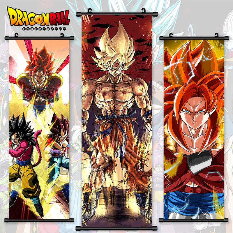 Canvas Hanging Scrolls Poster Home Decor JK Anime Print Dragon Ball Z