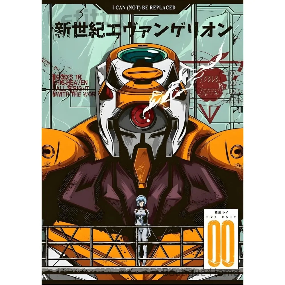 Anime N-Neon G-Genesis E-Evangelions Cooles Poster, klebrige Wandkunst, wasserdichte Heimdekoration