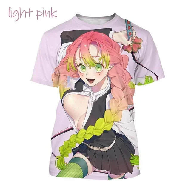 Demon Slayer 3D Print T-Shirt New Anime Fashion Harajuku Casual Street Tee