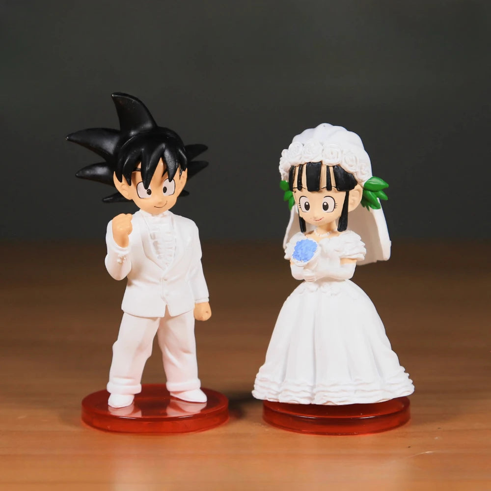 Figurine d'action de mariage originale de Son Goku Chichi pour enfants