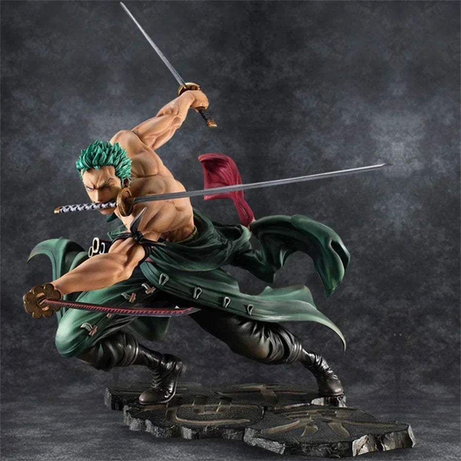 10 cm große One Piece Roronoa Zoro GK-Figur – Sammlerstück im Drei-Schwert-Stil