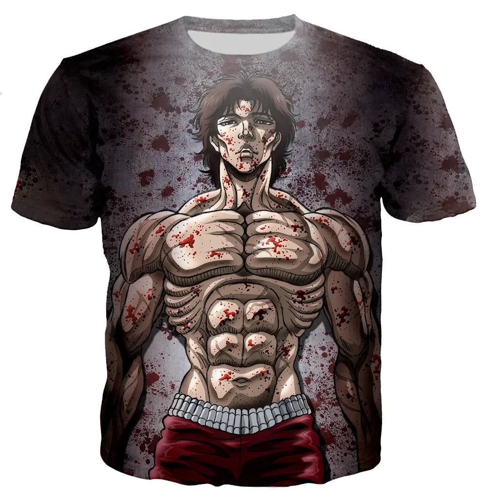 Yujiro Hanma T-Shirt Baki The Grappler Anime 3D Short Sleeve Top