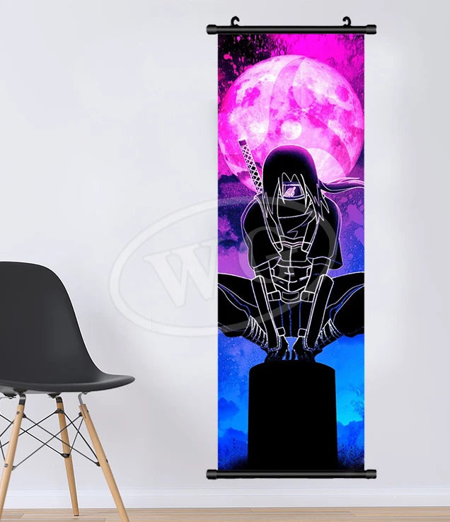 Bandai Anime Canvas Naruto Painting Kakashi Picture Hanging Scrolls Home Decor Wall Artwork