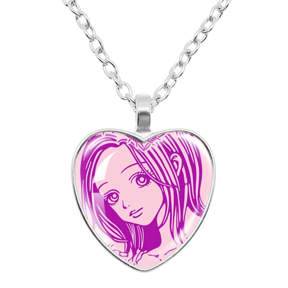 Halskette mit Glasherz von NANA Osaki, japanischer Anime – Modeschmuck und Taschenanhänger, Geschenk für Fans