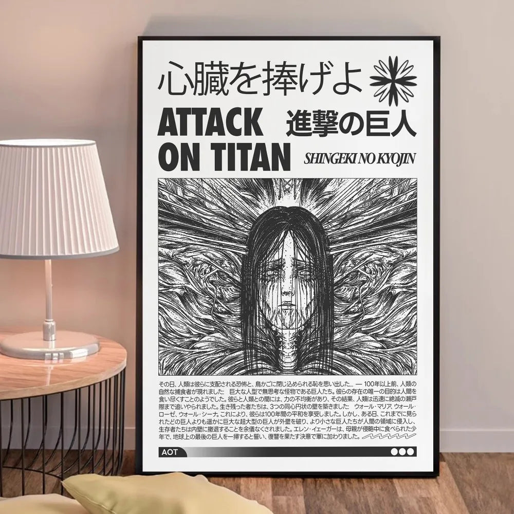 Anime A-Attack on Titans Poster, hochwertige Drucke, Wandkunst, Heimdekoration