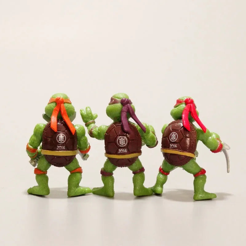 6 Stück Bandai Teenage Mutant Ninja Turtles Mini-Puppen – Cartoon-Spielzeug, Tortenaufsatz und Geburtstagsgeschenk