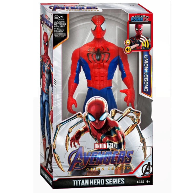 Figurine de super-héros de 30 cm – Thanos, Hulk, Spider-Man, Iron Man, Captain America, Thor et Black Panther avec son et lumière