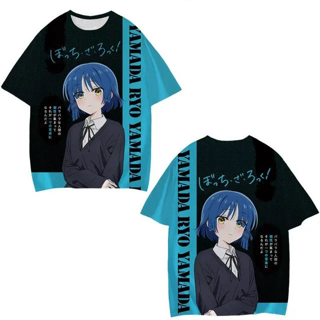 Anime Manga Bocchi The Rock 3D Print T-Shirt Unisex Short Sleeve Oversized Streetwear for Men Women Kids Fashion Clothing