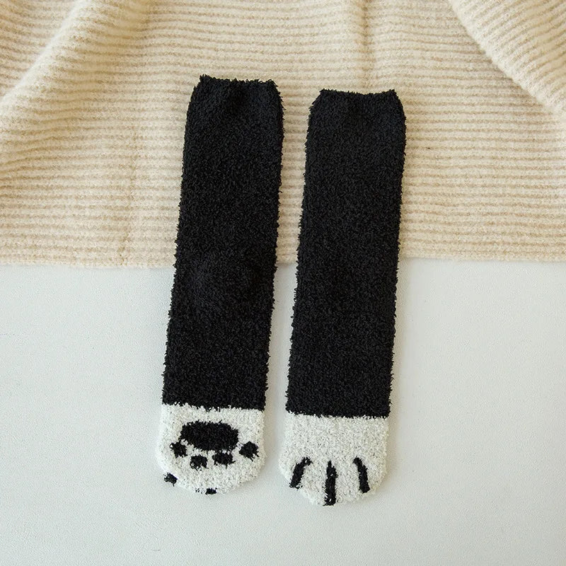 Korallensamt-Katzenkrallensocken – Verdickte Mitte